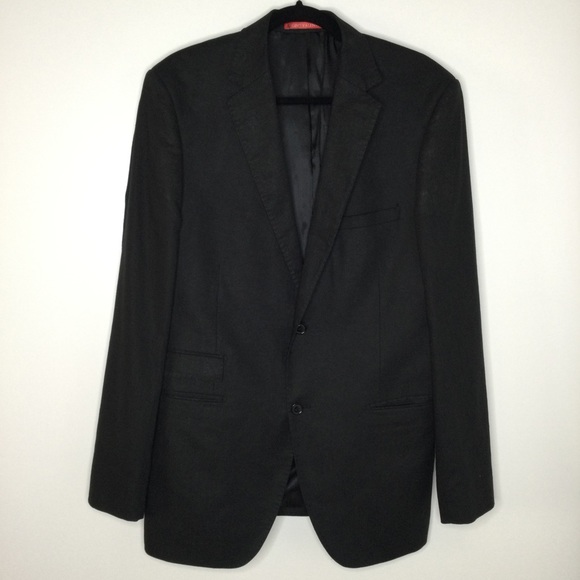 GINO VALENTINO Linen and Cotton Sport Coat Black Size 42L - Picture 1 of 7